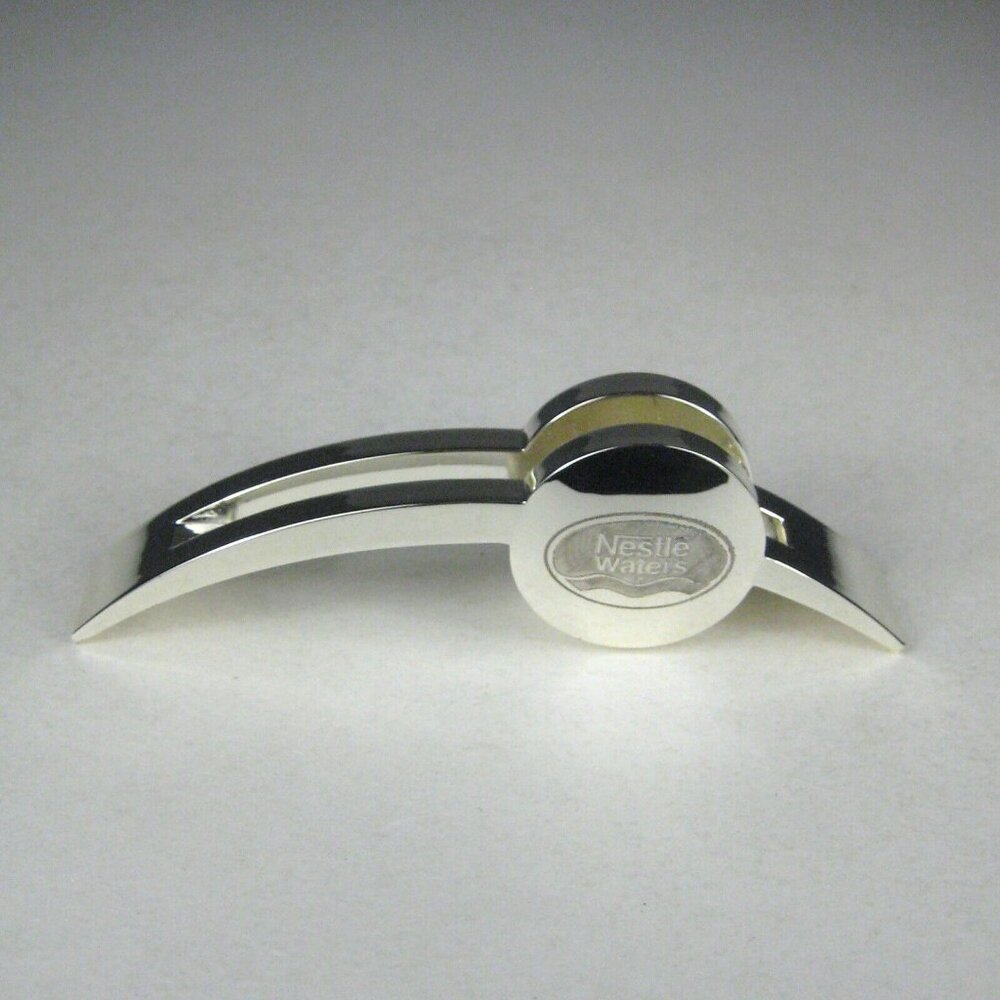 Nestlé Waters Advertising Desktop Envelope Holder Silvertone Modern